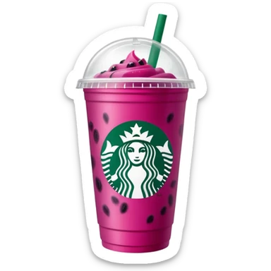 Starbucks dark pink dragonfruit refresher. lid. starbucks logo. sticker