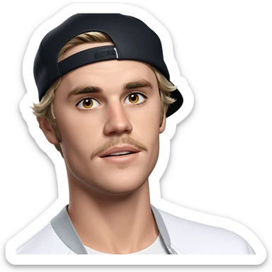 boy in baseball cap portrait sticker