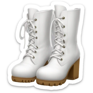 Puffy oversized chunky white boots sticker
