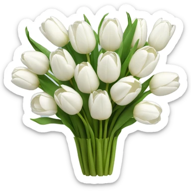 Bouquet of white tulips sticker