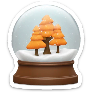 snow globe, fall orange forest, 4k, no background sticker