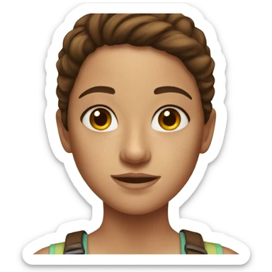 Girl brown hair with pecas  sticker