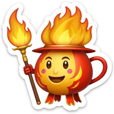 Coroa pegando fogo sticker