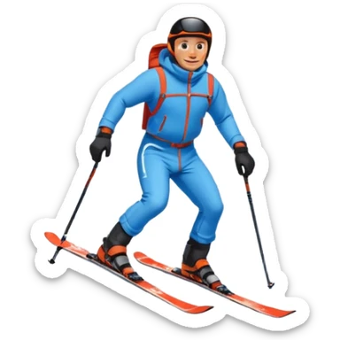 Man Skiing Background Matterhorn sticker