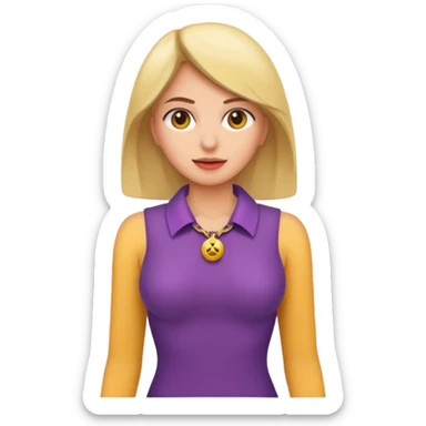 Mujer cuerpo entero con collar comprando   sticker