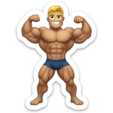 Shredded muscular manly man flexing biceps sticker
