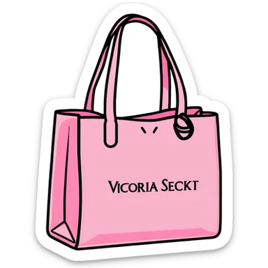 Victoria's Secret tote bag with logo in pink color sticker