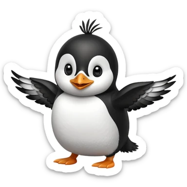 Gloria the penguin from Happy Feet, smiling and flapping her wings sticker