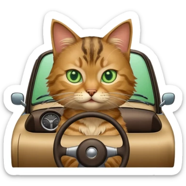 Un chat qui conduit une voiture sticker