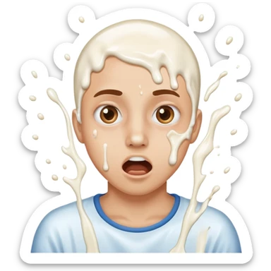 Milk splashed on face sticker