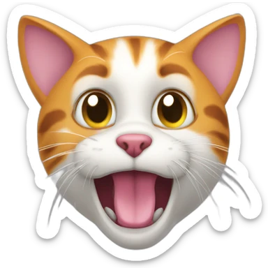 Goofy ahh kitty with silly tangue sticker