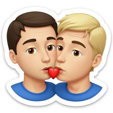 2 men kissing  sticker