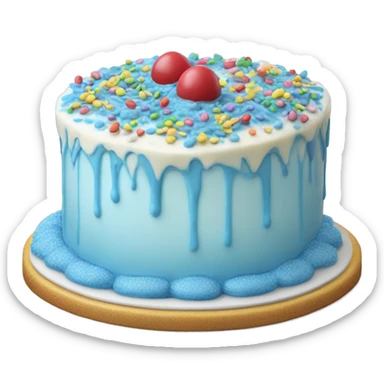 Realistic Blue icing vanilla cake with sprinkles  sticker