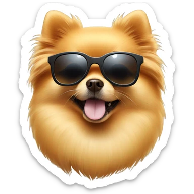 Pomeranian with sunglasses  sticker
