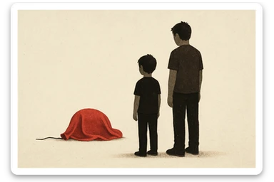 aravani bir baloni singanini tasvirla uning oldida aka uka homush turishibdi yuzlari ko'rinmasa ham bo'ladi sticker