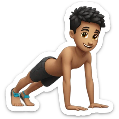 boy metis in handstand push up with black short sticker