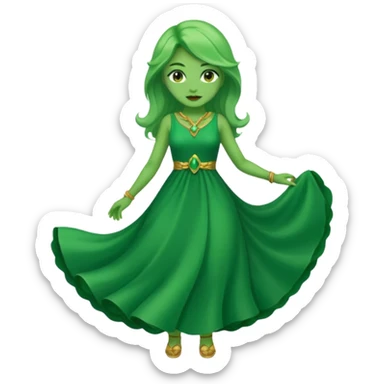 green dress character. sticker