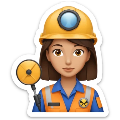 opérateur contrôle non destructif féminin brune sticker