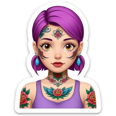 GIRL WITH A LOT OF TATTOOS sticker