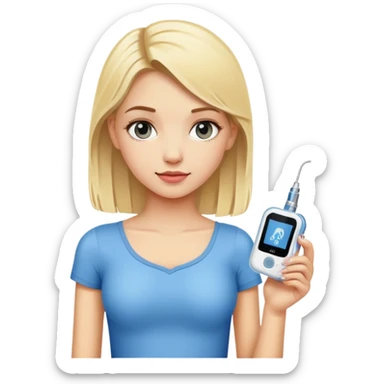 Omnipod insulin pump on a blonde girl sticker