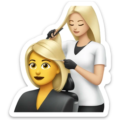 Blonde lady At the hairdresser sticker