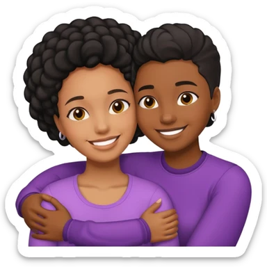 Black lesbians masc and feminine couple  sticker