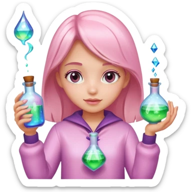 Soft pink magic potion girlie sticker