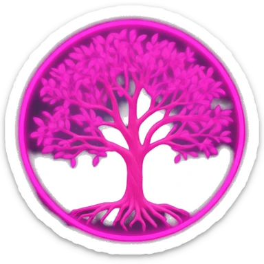 neon pink tree of life sticker