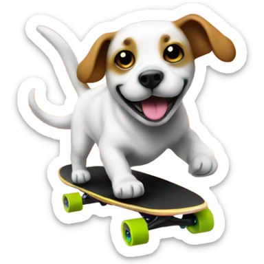 Dog on a skateboard in space sticker