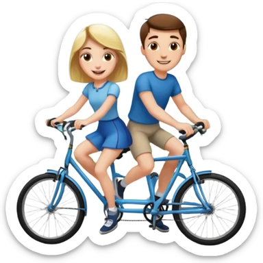 Girl and guy riding a bicycle sticker