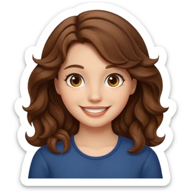 Aesthetic girl brown wavy hair sticker