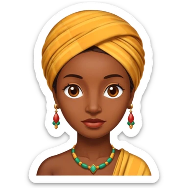 Femme Antillaise originaire de Martinique avec du madras sticker