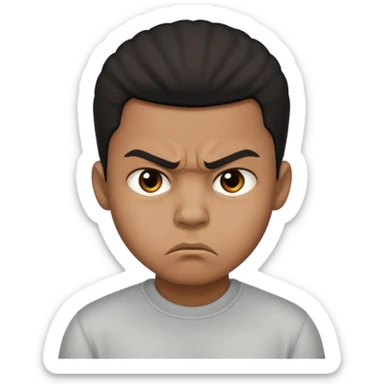 Angry  Mad black boy with low taper  sticker