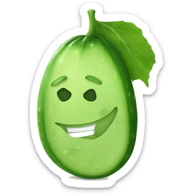Smiley relaxing wearing cucumbers sticker