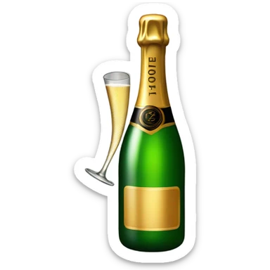 Champagne bottle pipping sticker
