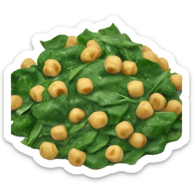 large chickpea bowl with spinach sticker