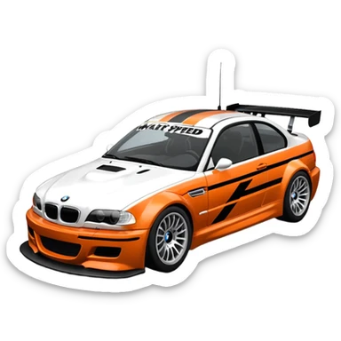 Bmw M3 GTR E46 from need for speed most wanted 2005 with the vinyl  sticker
