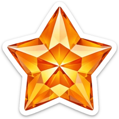 orange diamond in the shape of a five-pointed star sticker