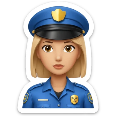 half robot futuristic female cop sticker