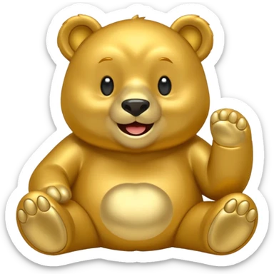 Oso dorado animatronico feliz sticker