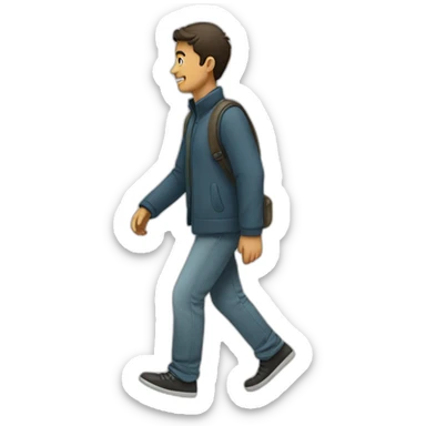 person walking in perspective sticker