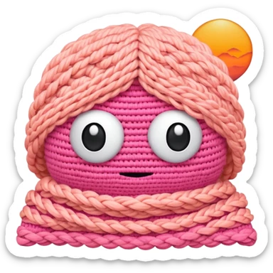crochet single stitch (it has a color like a peach-pinky sunset) no faces  sticker