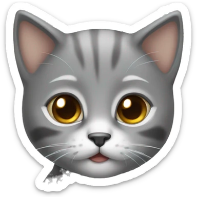 Gray kitten with light brown eyes sticker