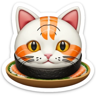 A cute cat made of sushi  sticker
