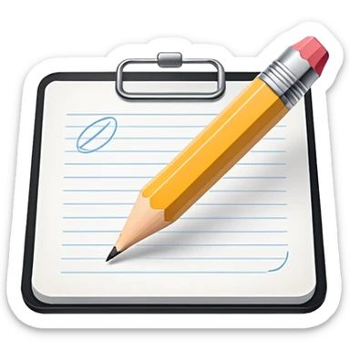 Minimalistic flat vector icon, iOS style, thin black contour on white background. Pencil with sketch lines on paper. No text, no shadows. sticker