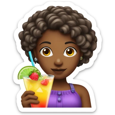 girl holding cocktail sticker