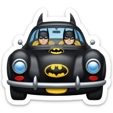 create a emoji batman with his car in gotham sticker
