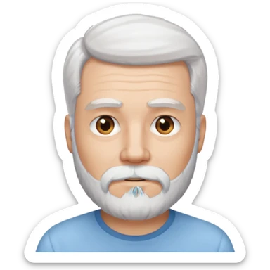 uomo capelli bianchi e barba con camicia azzurrina sticker