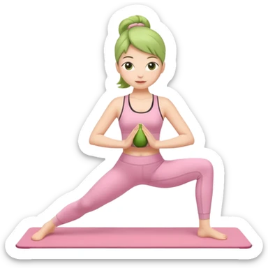 Girl with matcha pink alo pilates outfit sticker
