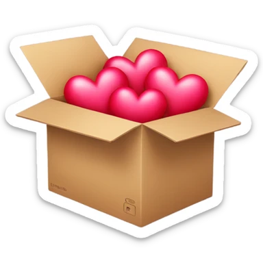 Box with hearts  sticker